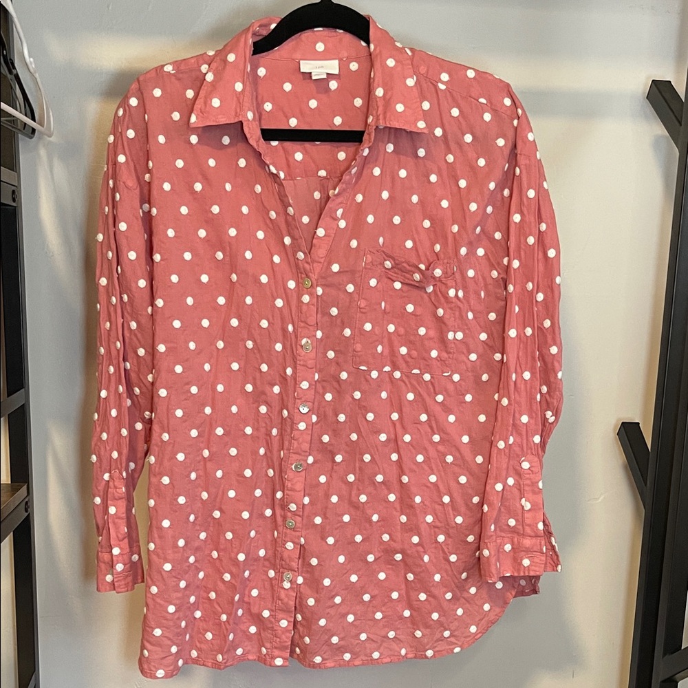 J. Jill Rose Blouse with Ivory Dots
